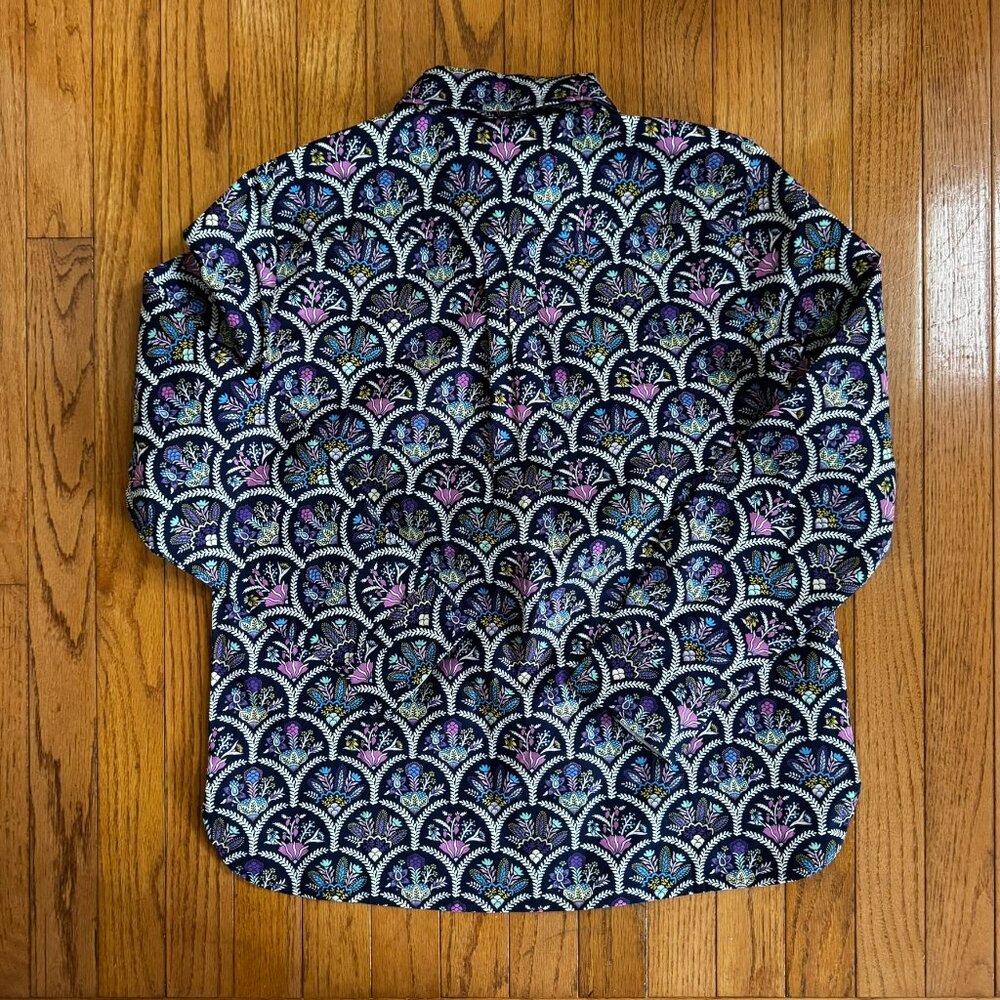 Talbots NWT Block-Inspired Floral Print Cotton Classic Button Front Shirt - MP - Picture 2 of 8